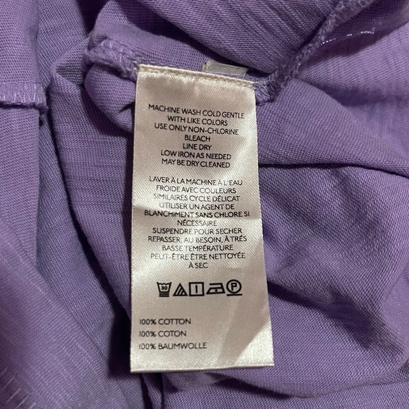 Pilcro Crewneck Ruched Smocked Puff Sleeve Top Women's XL Lilac Cotton - Picture 11 of 11